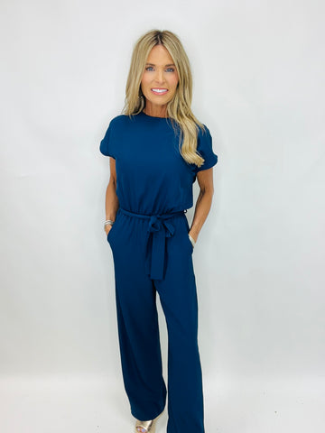 KEEP IT HOT JUMPSUIT-NAVY