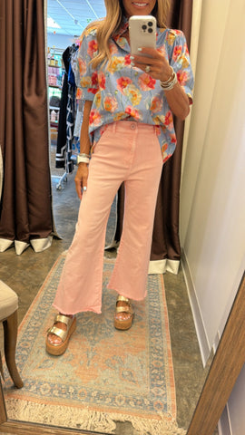 BEST DRESSED WIDE LEG JEANS-PINK--FLASH SALE--