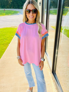 PINK THREAD TOP--FLASH SALE