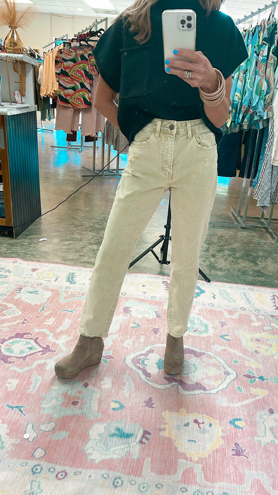 THE ERIKA MOM JEANS- MUSTARD-WAREHOUSE SALE