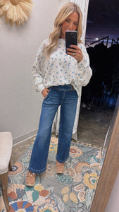 TUMMY CONTROL HIGH RISE CROP WIDE JEANS--RESTOCK ALERT