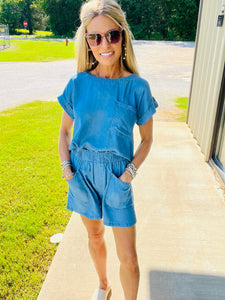 LAID BACK CHAMBRAY SET