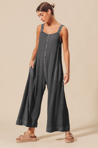 HOT SHOT OVERALLS-CHARCOAL BLACK