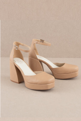 THE OLSO PLATFORM HEELS-APRICOT