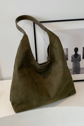 THE OLIVE SUEDE HANDBAG