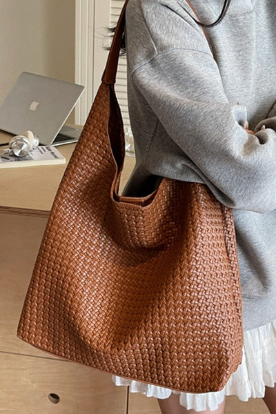 THE WEAVE PURSE-BROWN