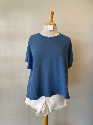 ONCE IN A WHILE TOP--DUSTY BLUE--SUMMER LIVE SALE-