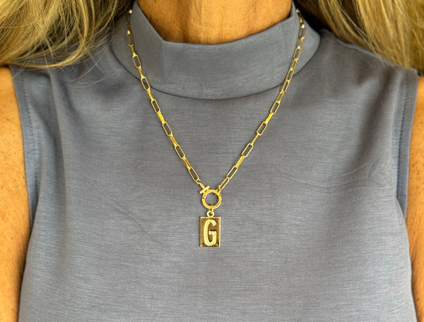THEA NECKLACE AND INITIAL CHARM