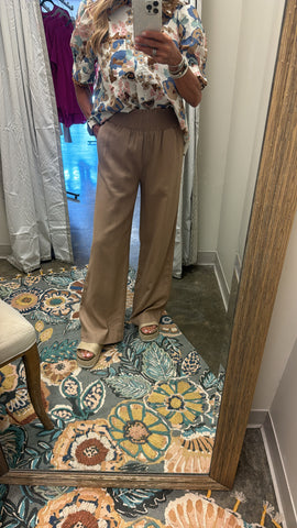 THE GREATNESS LINEN PANTS-TAUPE---LASST CHANCE SALE