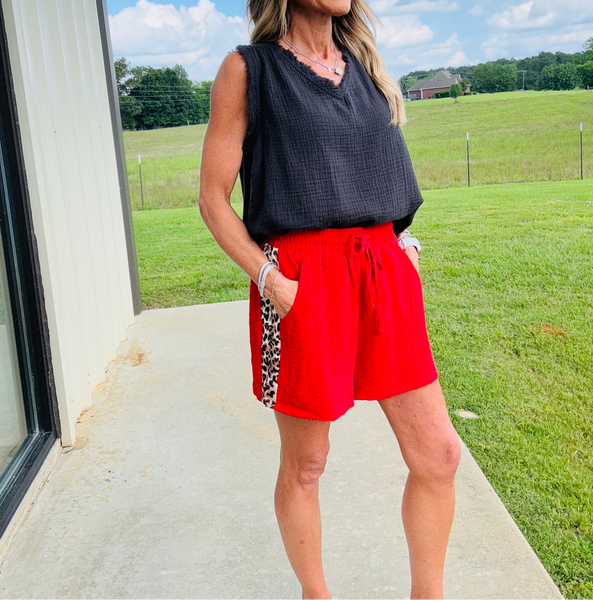 WILD SIDE OF RED SHORTS*LIVE FLASH SALE*