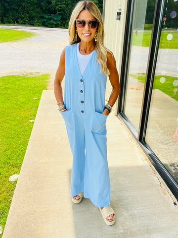 BLUE BORDERS JUMPSUIT-SUMMER SALE