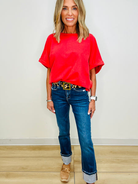 THE VERDICT DENIM CUFFED JEANS