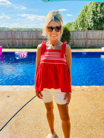 LITTLE RED SPARKLER TOP--FLASH SALE