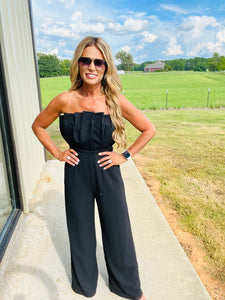 SOUTH OCEAN BOULEVARD JUMPSUIT- BLACK-FLASH SALE