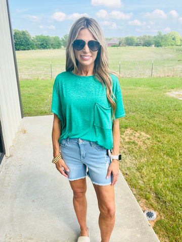 SUMMER BEST TOP- KELLY GREEN--FLASH SALE