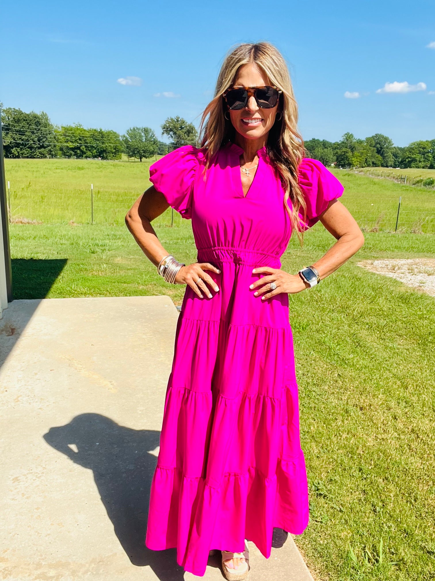 MOONLIGHT MAXI DRESS-FUSCHIA