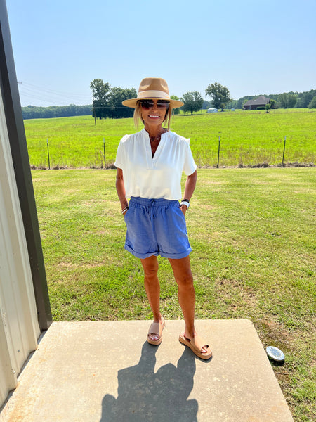 TAKE AWAY SHORTS- CHAMBRAY