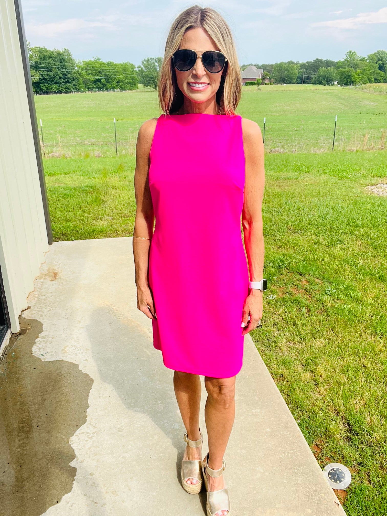 GOING EVERYWHERE DRESS--HOT PINK-FLASH SALE