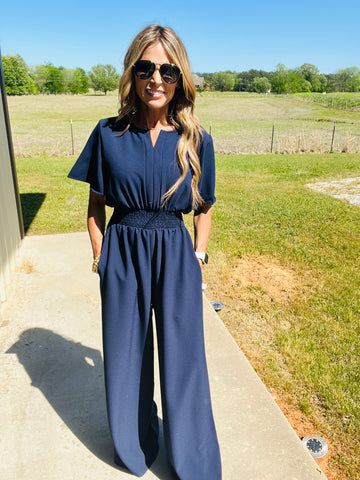 QUICK CHOICE JUMPSUIT --NAVY