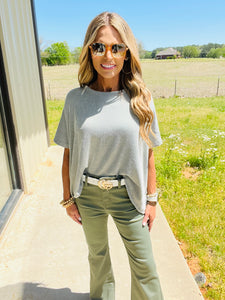 FOREVER CHIC TOP- OLIVE--RESTOCK ALERT