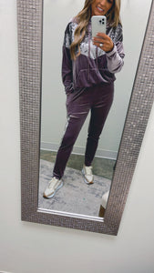 RUNNING ON VELVET JOGGERS- ICED PLUM--FLASH SALE