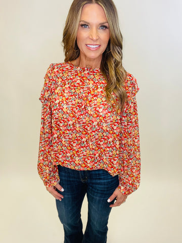 Chili Powder Peasant Top--CYBER MONDAY SALE