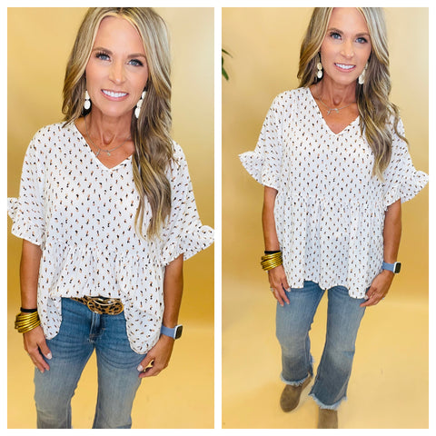 That's The Life Ivory Ruffle Top