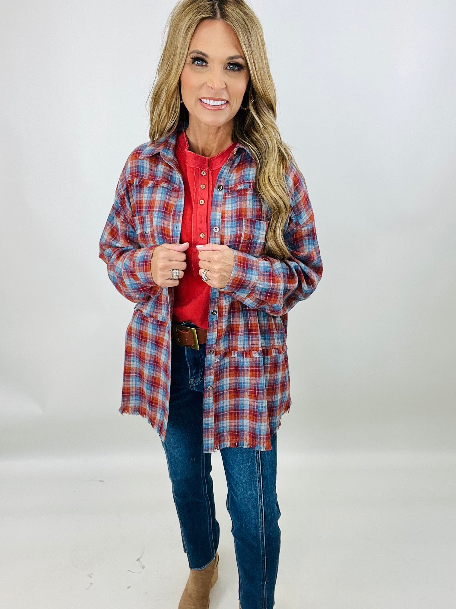 GOING GONE FLANNEL TOP--FLASH SALE