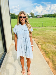 MODERN HAVANA DRESS--CHAMBRAY