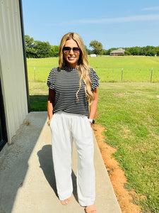 BERMUDA WIDE LEG PANTS --WHITE--LAST PAIR SALE