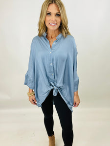 LET'S BE LOOSE TUNIC --SLATE--FLASH SALE