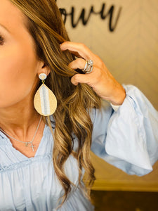 TAUPE AND BLUE EARRINGS