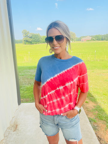 RED, WHITE AND BLUE TOP--FLASH SALE ***FINAL SALE ****